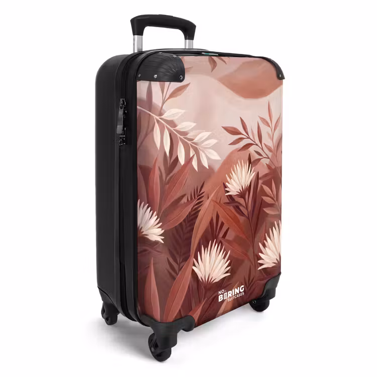 Koffer - Pflanzen – Blätter – Botanisch – Modern – Braun - Planten - Bladeren - Botanisch - Modern - Bruin NBS - Handbagage koffer - Vrouwen middel