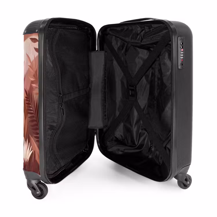 Koffer - Pflanzen – Blätter – Botanisch – Modern – Braun - Planten - Bladeren - Botanisch - Modern - Bruin NBS - Handbagage koffer - Vrouwen middel
