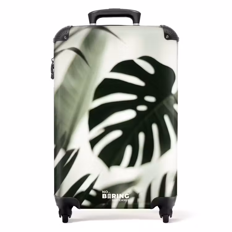 Koffer - Pflanzen – Blätter – Natur – Minimalistisch – Grün - Planten - Bladeren - Natuur - Minimalistisch - Groen NBS - Handbagage koffer - Volwassenen Unisex middel