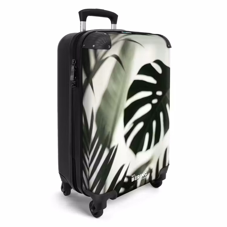 Koffer - Pflanzen – Blätter – Natur – Minimalistisch – Grün - Planten - Bladeren - Natuur - Minimalistisch - Groen NBS - Handbagage koffer - Volwassenen Unisex middel