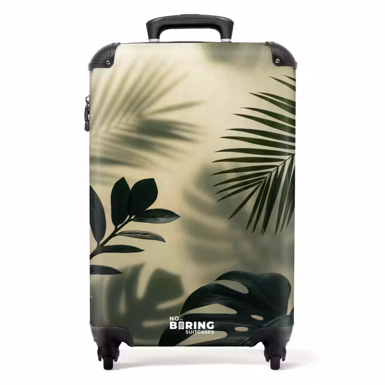 Koffer - Pflanzen – Blätter – Schatten – Grün – Modern - Planten - Bladeren - Schaduwen - Groen - Modern NBS - Handbagage koffer - Volwassenen Unisex middel
