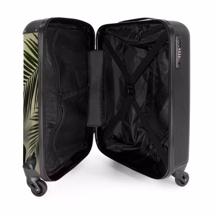 Koffer - Pflanzen – Blätter – Schatten – Grün – Modern - Planten - Bladeren - Schaduwen - Groen - Modern NBS - Handbagage koffer - Volwassenen Unisex middel