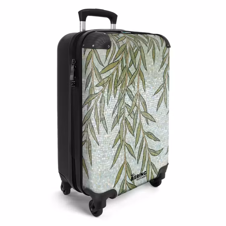 Koffer - Pflanzen – Mosaik – Muster – Grün – Blau - Planten - Mozaïek - Patroon - Groen - Blauw NBS - Handbagage koffer - Volwassenen Unisex middel