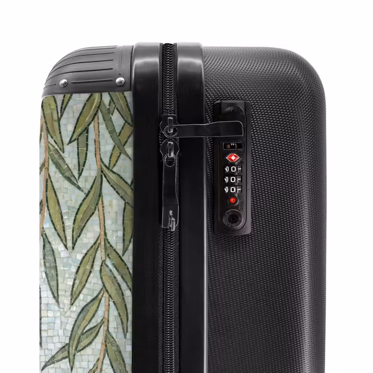 Koffer - Pflanzen – Mosaik – Muster – Grün – Blau - Planten - Mozaïek - Patroon - Groen - Blauw NBS - Handbagage koffer - Volwassenen Unisex middel