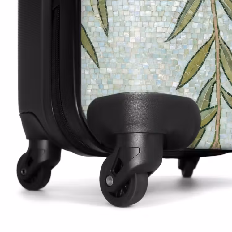 Koffer - Pflanzen – Mosaik – Muster – Grün – Blau - Planten - Mozaïek - Patroon - Groen - Blauw NBS - Handbagage koffer - Volwassenen Unisex middel