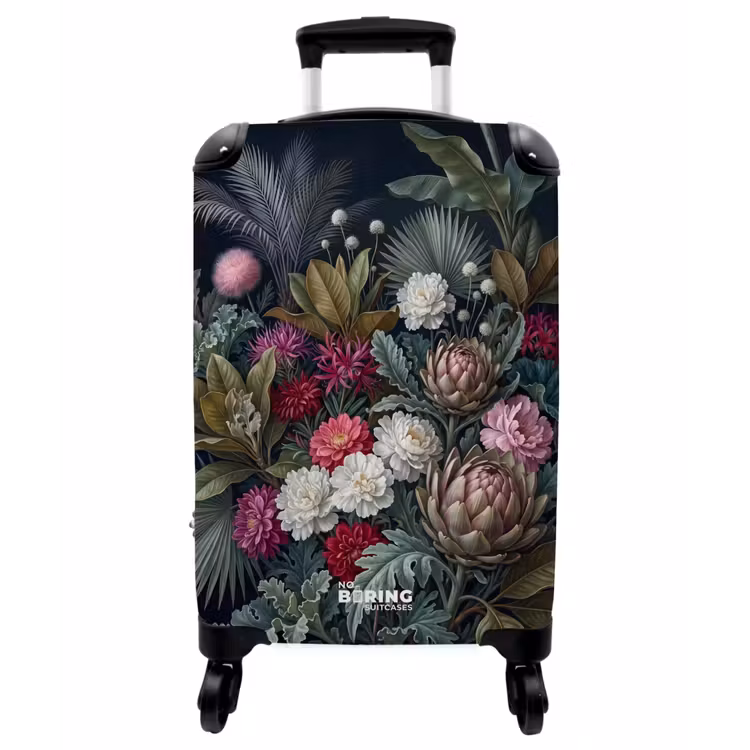 Koffer - Pflanzen – Tropisch – Botanisch – Dunkel – Grün - Planten - Tropisch - Botanisch - Donker - Groen NBS - Handbagage koffer - Vrouwen middel