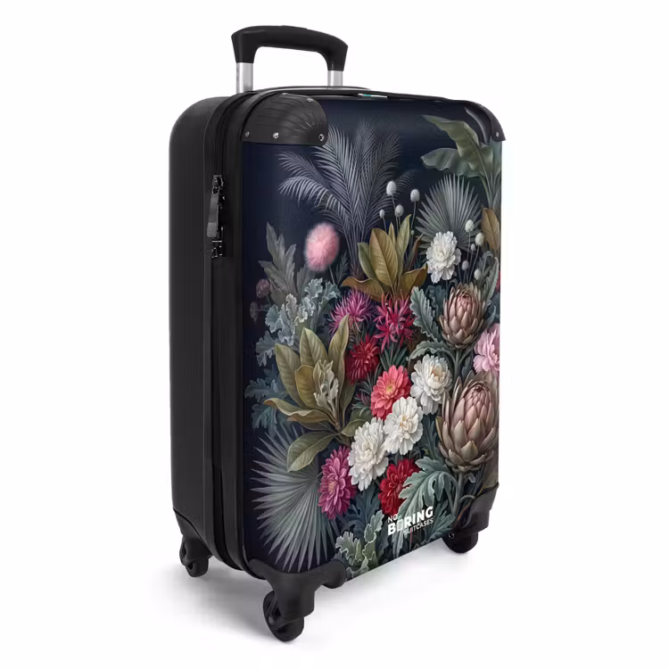 Koffer - Pflanzen – Tropisch – Botanisch – Dunkel – Grün - Planten - Tropisch - Botanisch - Donker - Groen NBS - Handbagage koffer - Vrouwen middel