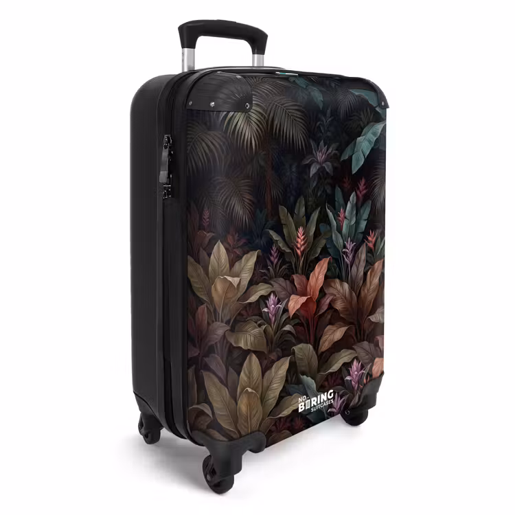 Koffer - Pflanzen – Tropisch – Dschungel – Dunkel – Natur - Planten - Tropisch - Jungle - Donker - Natuur NBS - Handbagage koffer - Vrouwen middel