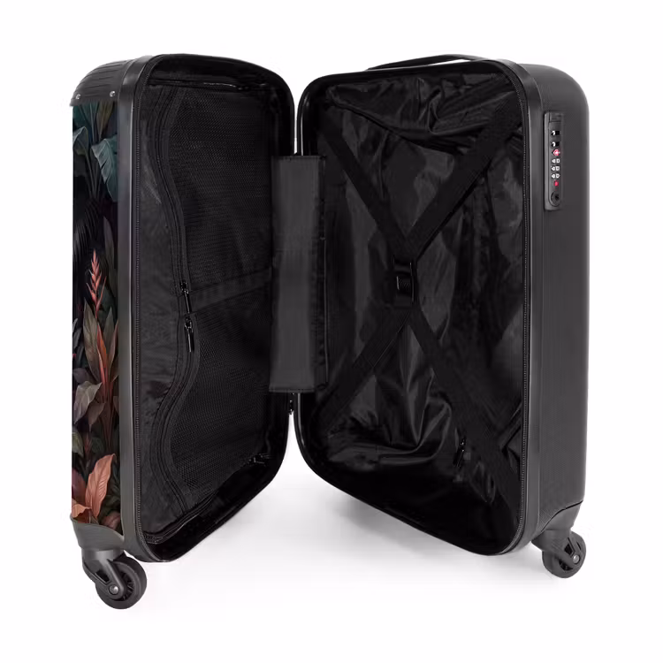 Koffer - Pflanzen – Tropisch – Dschungel – Dunkel – Natur - Planten - Tropisch - Jungle - Donker - Natuur NBS - Handbagage koffer - Vrouwen middel