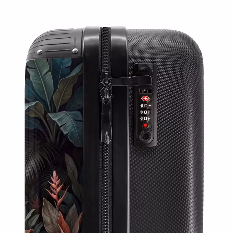 Koffer - Pflanzen – Tropisch – Dschungel – Dunkel – Natur - Planten - Tropisch - Jungle - Donker - Natuur NBS - Handbagage koffer - Vrouwen middel