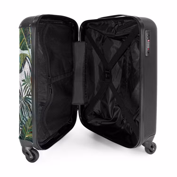 Koffer - Pflanzen – Tropisch – Mosaik – Grün – Natur - Planten - Tropisch - Mozaïek - Groen - Natuur NBS - Handbagage koffer - Volwassenen Unisex middel