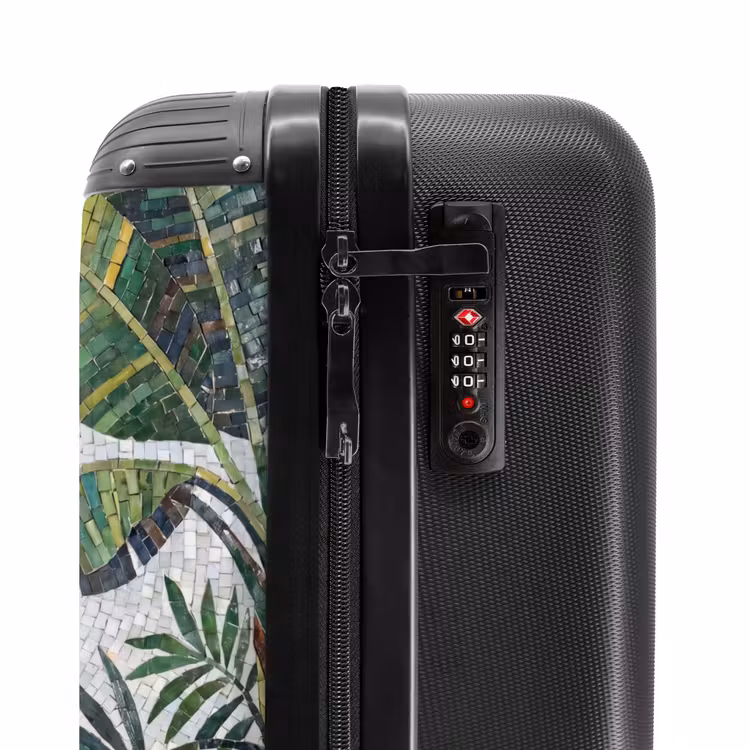 Koffer - Pflanzen – Tropisch – Mosaik – Grün – Natur - Planten - Tropisch - Mozaïek - Groen - Natuur NBS - Handbagage koffer - Volwassenen Unisex middel