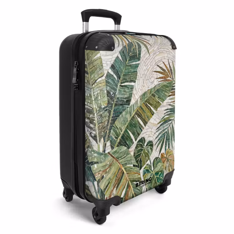 Koffer - Pflanzen – Tropisch – Mosaik – Natur – Grün - Planten - Tropisch - Mozaïek - Natuur - Groen NBS - Handbagage koffer - Volwassenen Unisex middel