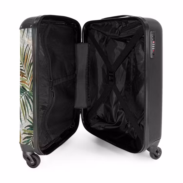 Koffer - Pflanzen – Tropisch – Mosaik – Natur – Grün - Planten - Tropisch - Mozaïek - Natuur - Groen NBS - Handbagage koffer - Volwassenen Unisex middel