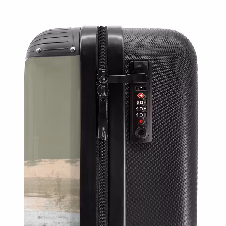 Penseelstreken - Abstract - Aardetinten NBS - Handbagage koffer - Volwassenen Unisex middel -slot
