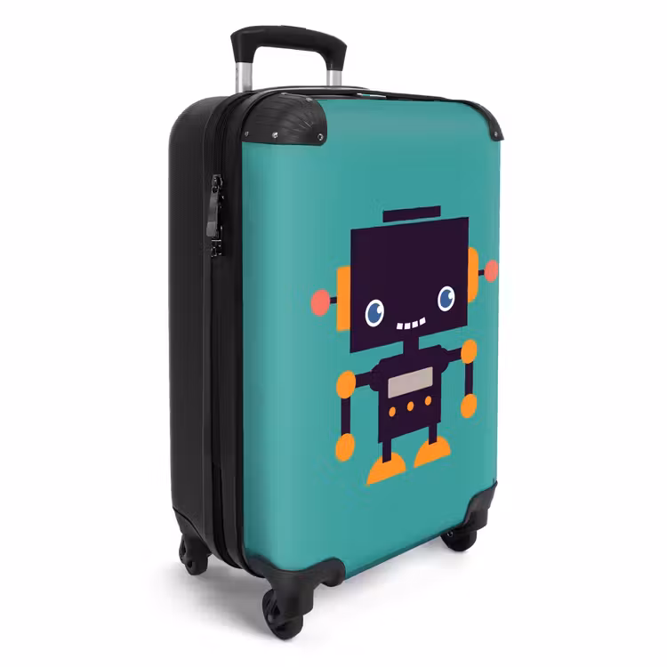 Pixel robot green NBS - Handbagage koffer - Unisex middel -productfoto_3d