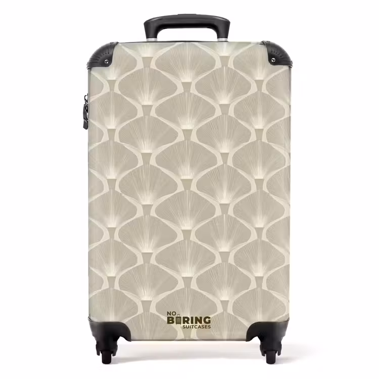 Paneel - Ginkgo - Zand NBS - Handbagage koffer - Volwassenen Unisex middel -productfoto_recht