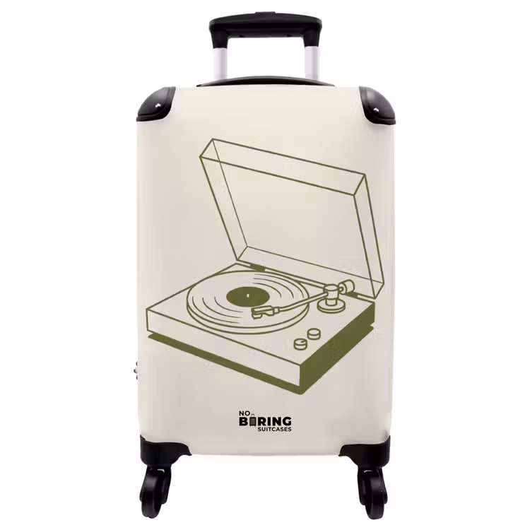 Koffer - Plattenspieler – Vinyl – Musik – Minimalistisch – Grün - Platenspeler - Vinyl - Muziek - Minimalistisch - Groen NBS - Handbagage koffer - Vrouwen middel