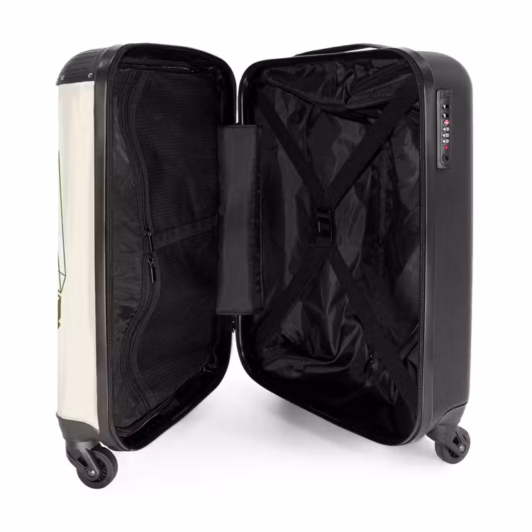 Koffer - Plattenspieler – Vinyl – Musik – Minimalistisch – Grün - Platenspeler - Vinyl - Muziek - Minimalistisch - Groen NBS - Handbagage koffer - Vrouwen middel