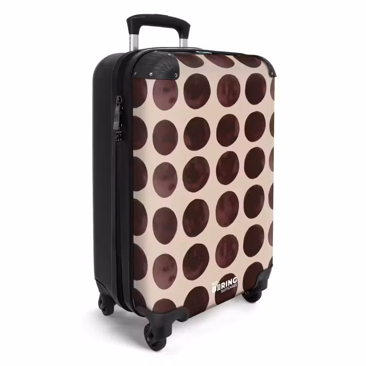 Stippen - Patroon - Bruin NBS - Handbagage koffer - Volwassenen Unisex middel -productfoto_3d