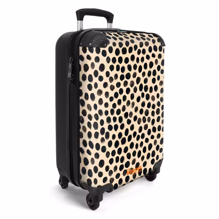 Stippen - Patroon - Zwart NBS - Handbagage koffer - Volwassenen Unisex middel -productfoto_3d