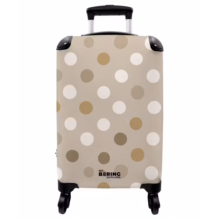 Koffer - Polka – Punkte – Beige - Polka - Dots - Beige NBS - Handbagage koffer - Vrouwen middel