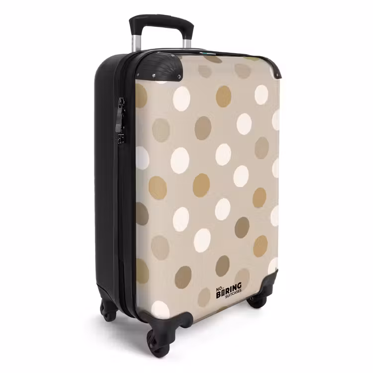 Koffer - Polka – Punkte – Beige - Polka - Dots - Beige NBS - Handbagage koffer - Vrouwen middel