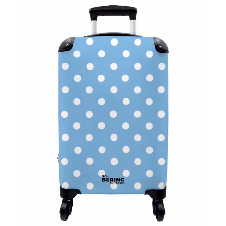 Koffer - Polka – Punkte – Blau - Polka - Dots - Blauw NBS - Handbagage koffer - Vrouwen middel