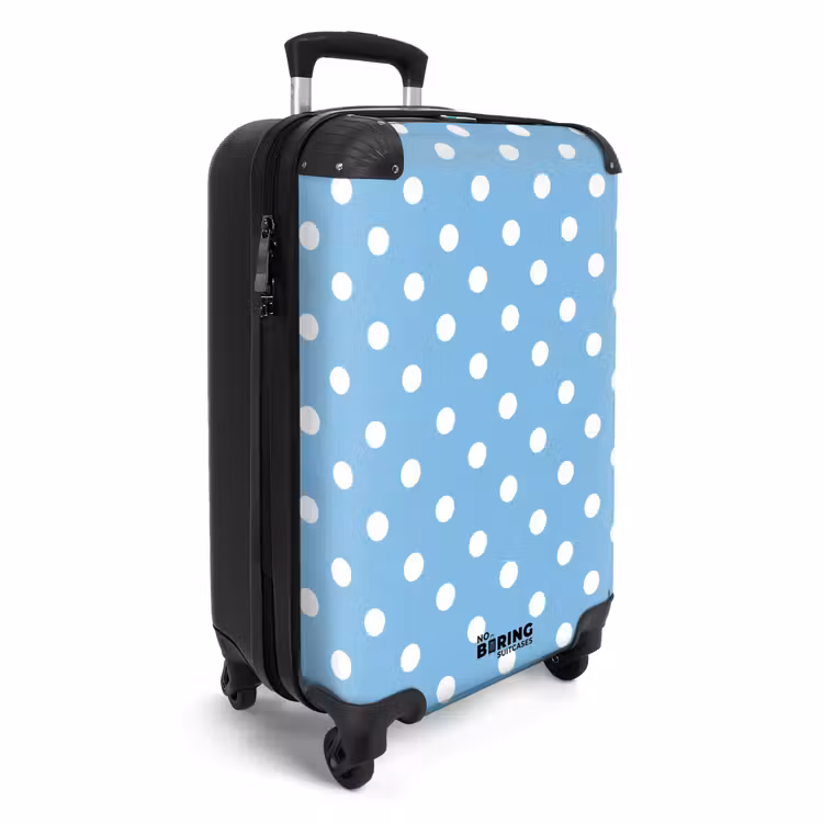 Koffer - Polka – Punkte – Blau - Polka - Dots - Blauw NBS - Handbagage koffer - Vrouwen middel