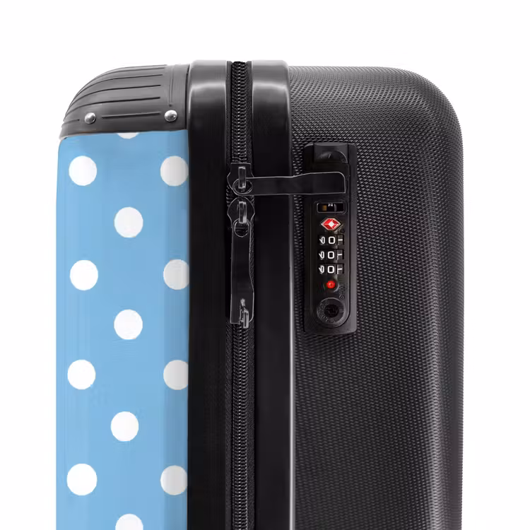 Koffer - Polka – Punkte – Blau - Polka - Dots - Blauw NBS - Handbagage koffer - Vrouwen middel