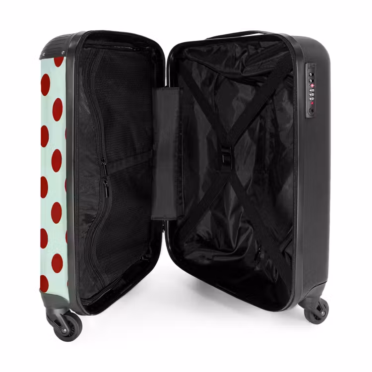 Koffer - Polka – Punkte – Rot - Polka - Dots - Rood NBS - Handbagage koffer - Vrouwen middel