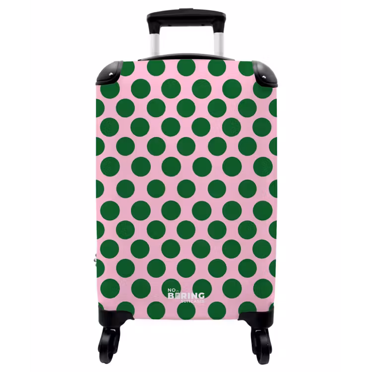 Koffer - Polkadots – Muster – Grün - Polkadots - Patroon - Groen NBS - Handbagage koffer - Vrouwen middel
