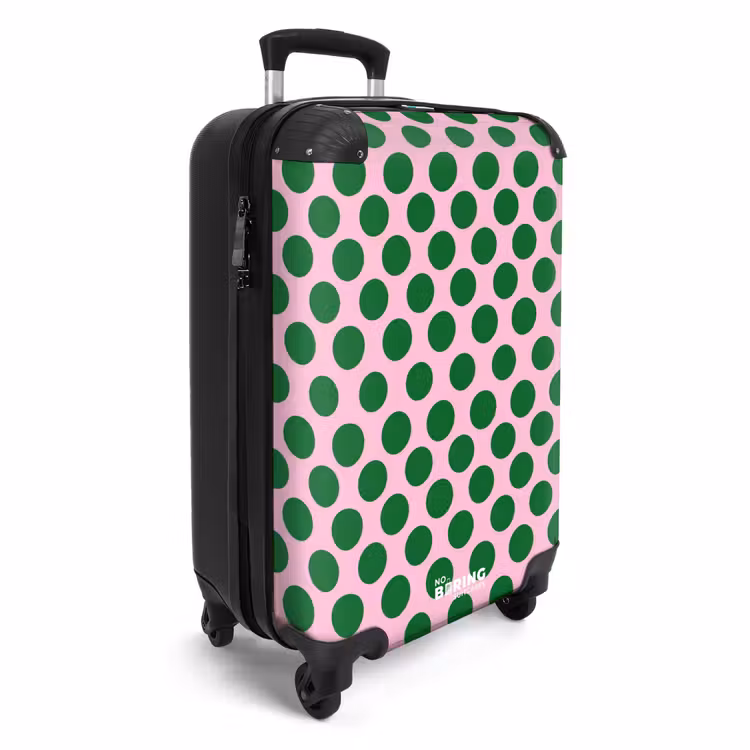 Koffer - Polkadots – Muster – Grün - Polkadots - Patroon - Groen NBS - Handbagage koffer - Vrouwen middel