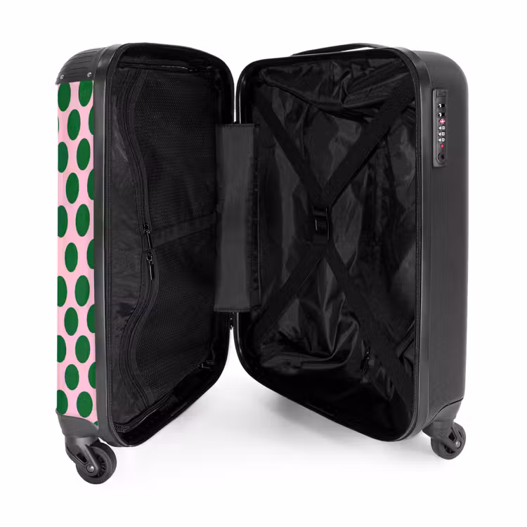 Koffer - Polkadots – Muster – Grün - Polkadots - Patroon - Groen NBS - Handbagage koffer - Vrouwen middel