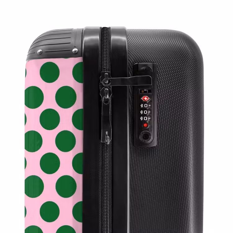 Koffer - Polkadots – Muster – Grün - Polkadots - Patroon - Groen NBS - Handbagage koffer - Vrouwen middel