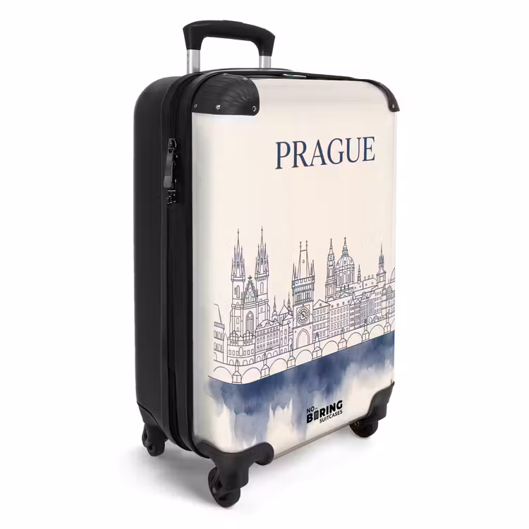Koffer - Prag – Skyline – Architektur – Blau - Praag - Skyline - Architectuur - Blauw NBS - Handbagage koffer - Volwassenen Unisex middel