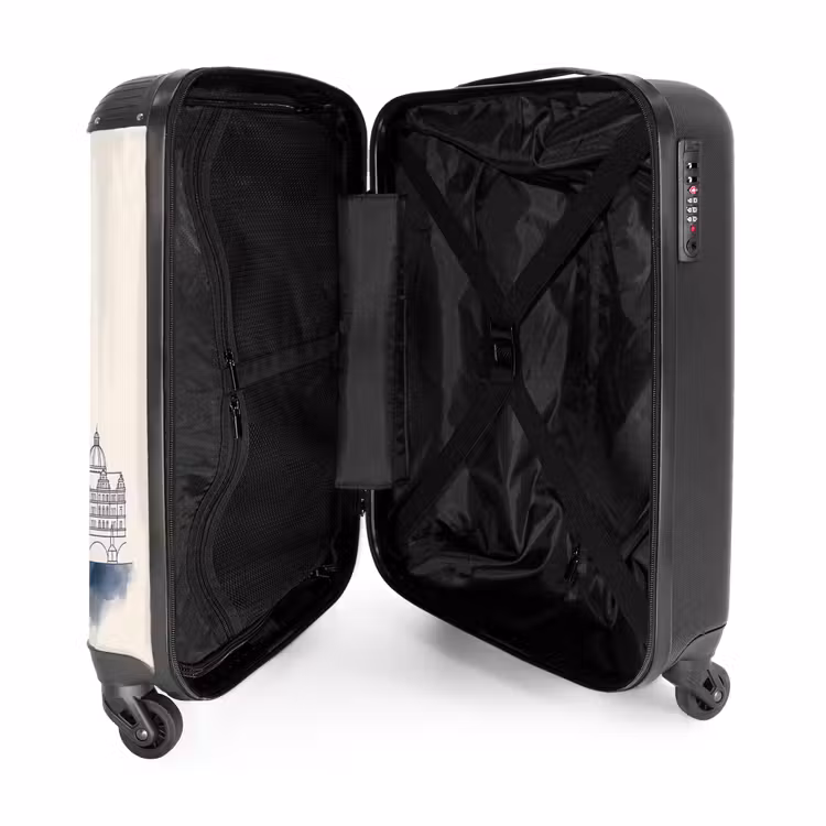 Koffer - Prag – Skyline – Architektur – Blau - Praag - Skyline - Architectuur - Blauw NBS - Handbagage koffer - Volwassenen Unisex middel