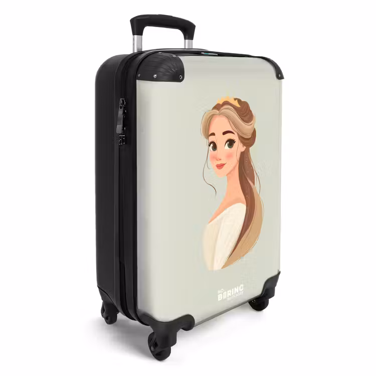 Prinses met een tiara - Groen NBS - Handbagage koffer - Volwassenen Unisex middel -productfoto_3d