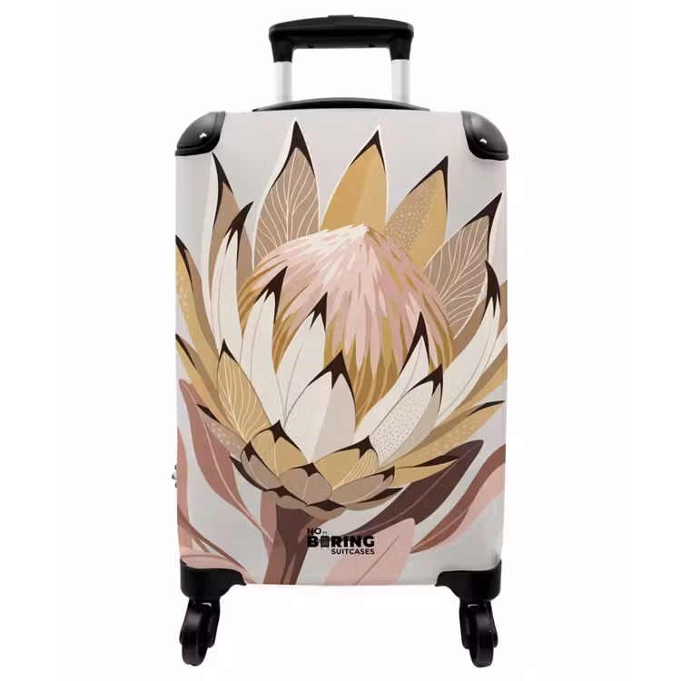 Koffer - Protea – Blume – Botanisch – Beige - Protea - Bloem - Botanisch - Beige NBS - Handbagage koffer - Vrouwen middel
