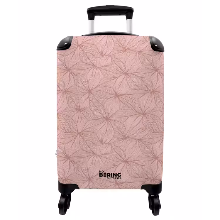 Koffer - Puderrosa – Blumen – Relief – Textur - Poederroze - Bloemen - Reliëf - Textuur NBS - Handbagage koffer - Vrouwen middel