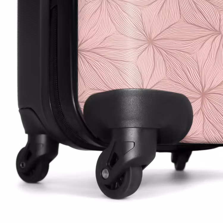 Koffer - Puderrosa – Blumen – Relief – Textur - Poederroze - Bloemen - Reliëf - Textuur NBS - Handbagage koffer - Vrouwen middel