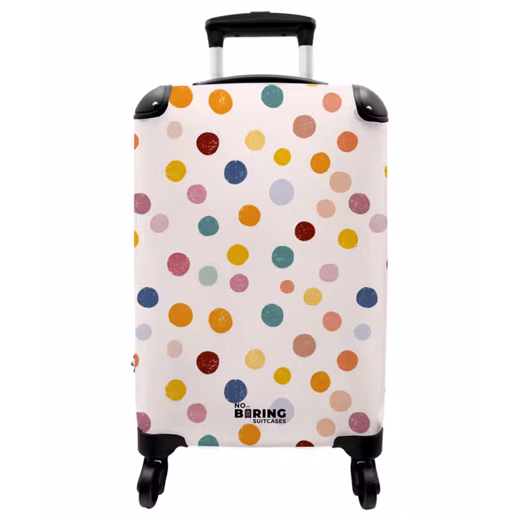 Koffer - Punkte – Dezent – Farbenfroh - Stippen - Subtiel - Kleurrijk NBS - Handbagage koffer - Vrouwen middel