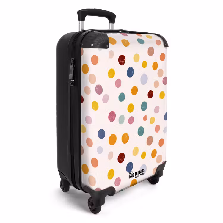 Koffer - Punkte – Dezent – Farbenfroh - Stippen - Subtiel - Kleurrijk NBS - Handbagage koffer - Vrouwen middel