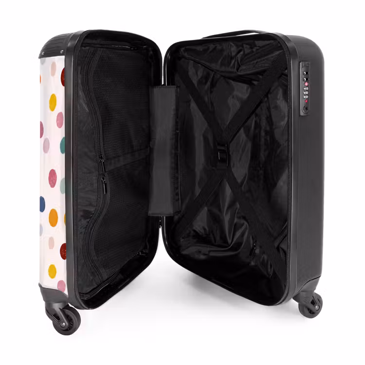 Koffer - Punkte – Dezent – Farbenfroh - Stippen - Subtiel - Kleurrijk NBS - Handbagage koffer - Vrouwen middel