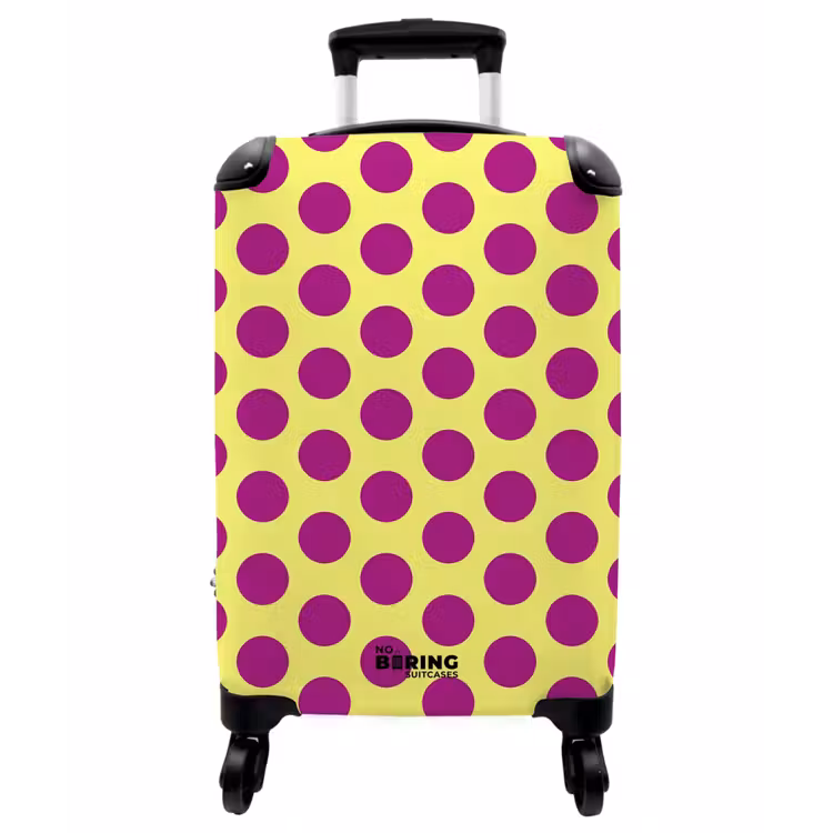 Koffer - Punkte – Klassisch – Gelb - Dots - Klassiek - Geel NBS - Handbagage koffer - Vrouwen middel
