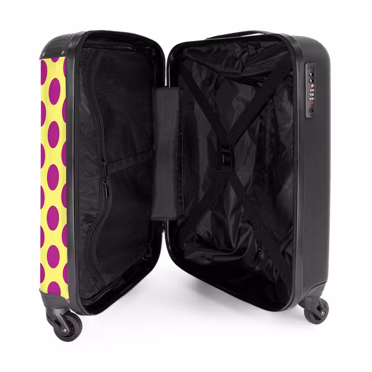 Koffer - Punkte – Klassisch – Gelb - Dots - Klassiek - Geel NBS - Handbagage koffer - Vrouwen middel