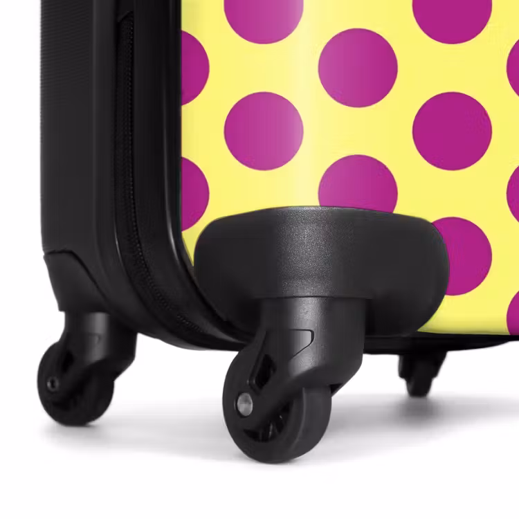 Koffer - Punkte – Klassisch – Gelb - Dots - Klassiek - Geel NBS - Handbagage koffer - Vrouwen middel