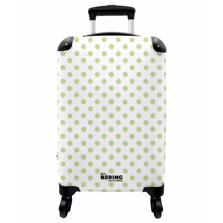 Koffer - Punkte – Klassisch – Grün - Dots - Klassiek - Groen NBS - Handbagage koffer - Vrouwen middel