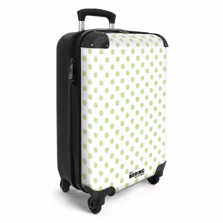 Koffer - Punkte – Klassisch – Grün - Dots - Klassiek - Groen NBS - Handbagage koffer - Vrouwen middel