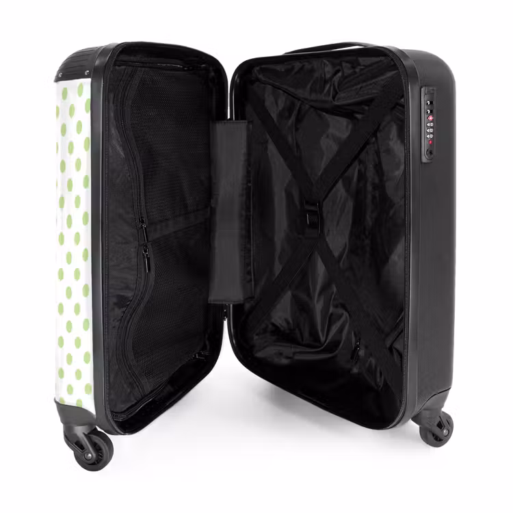 Koffer - Punkte – Klassisch – Grün - Dots - Klassiek - Groen NBS - Handbagage koffer - Vrouwen middel